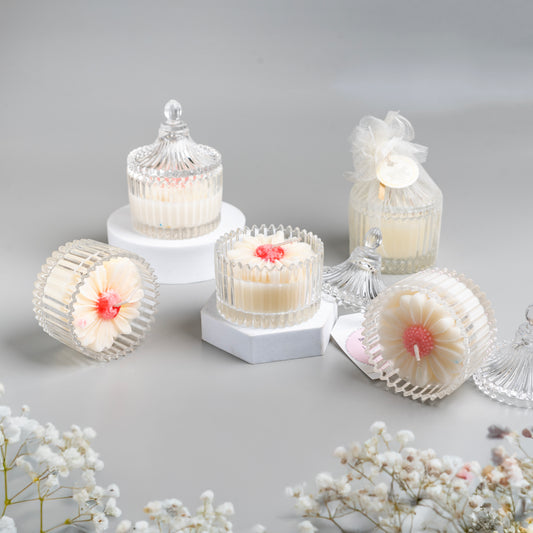 Floral Diamond Jar Candle (Set of 2)