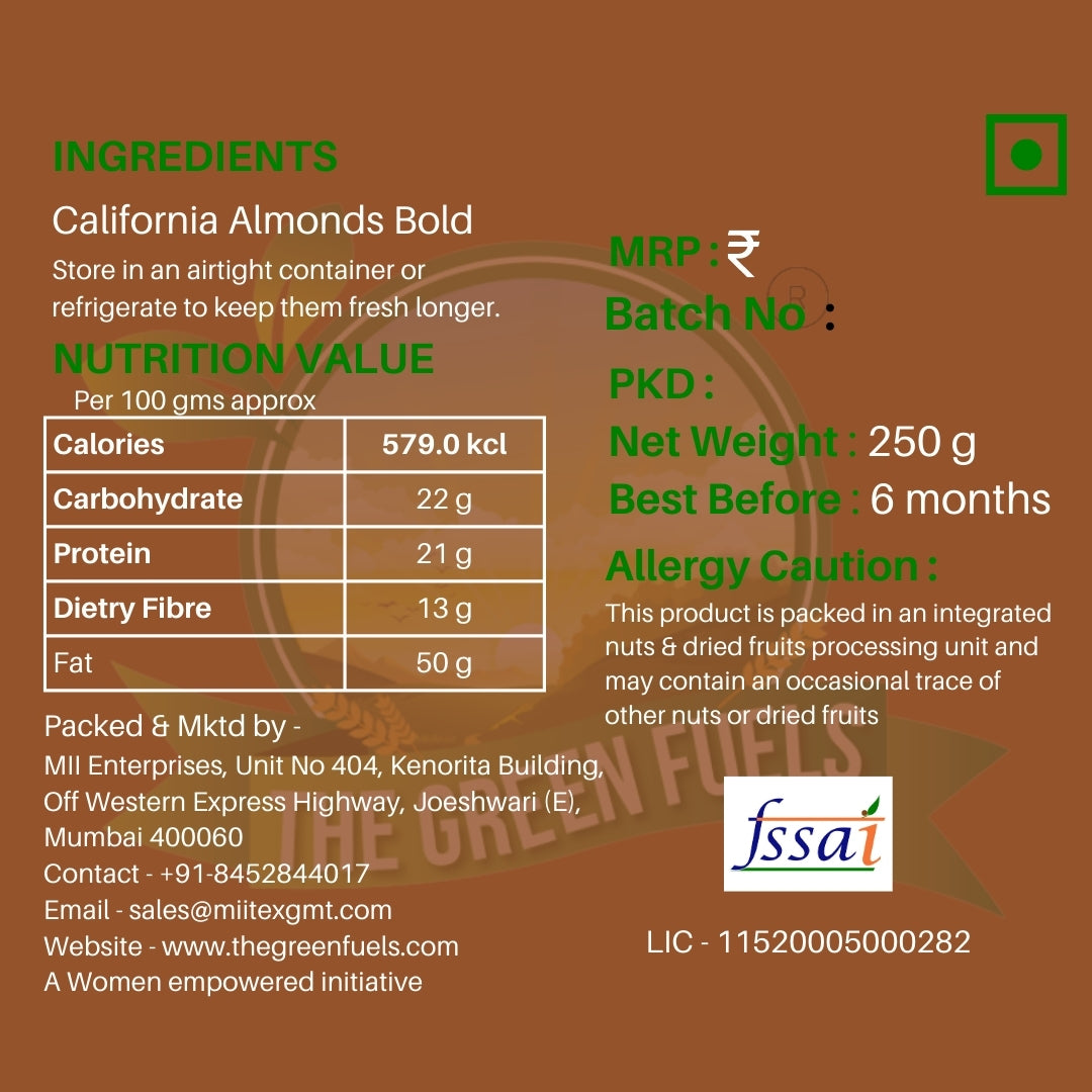 California Almonds Nutrition Facts, California Almonds Nutrition Facts 100g, California Almonds Nutritional Value, California Almonds Nutrition