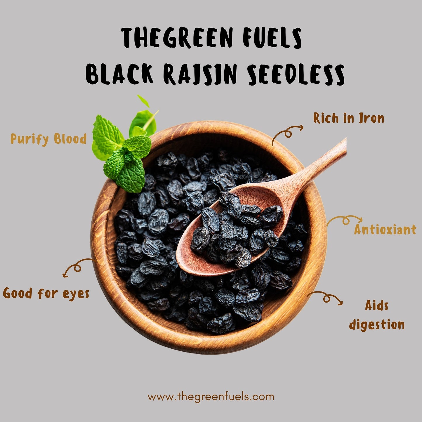 Black Raisin | Seedless Dry Grapes - 250 gm