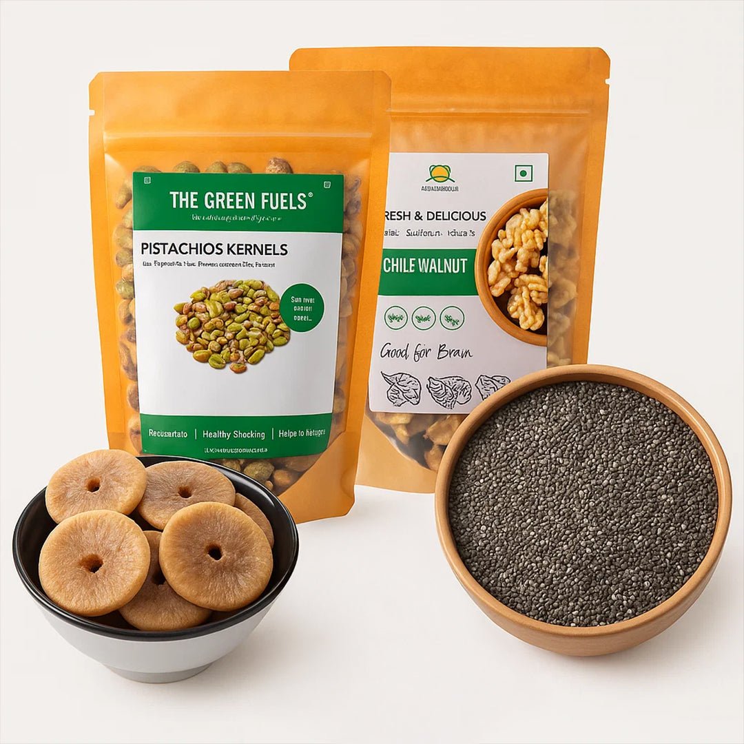 Diabetic friendly Bundle – Healthy Super seeds & Nutritious Dry Fruits Gift Pack – The Green Fuels