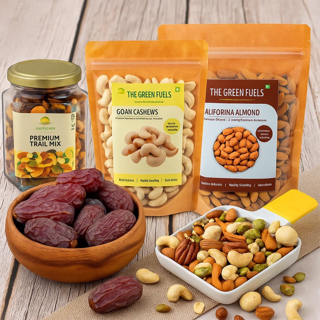 Fitness workout nutrition bundle – Healthy Snacks & Dry Fruits Gift Pack – The Green Fuels