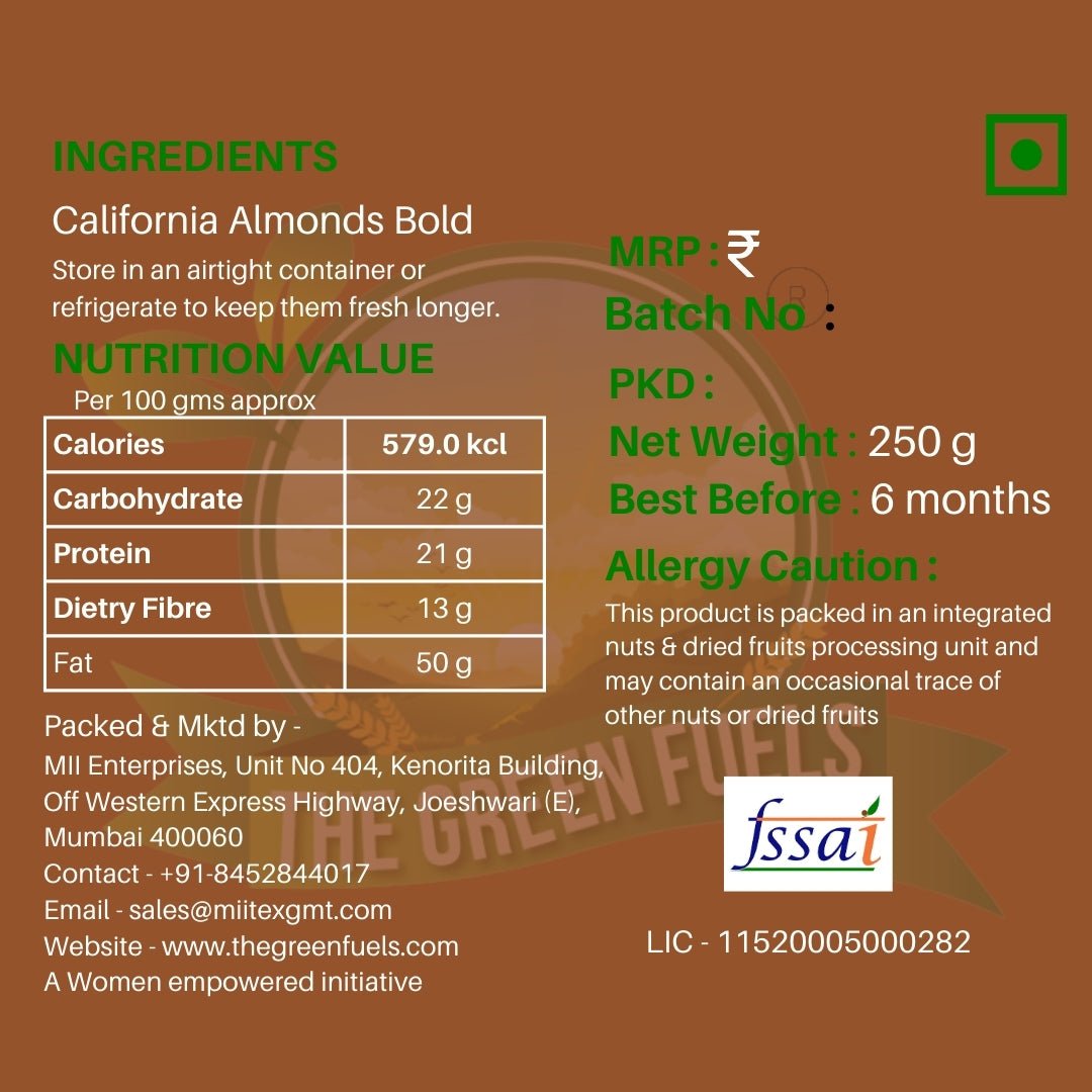 California Almonds Nutrition Facts, California Almonds Nutrition Facts 100g, California Almonds Nutritional Value, California Almonds Nutrition
