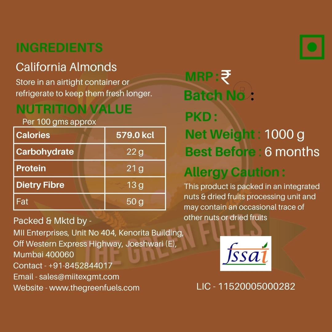 California Almonds Regular - 500 gm